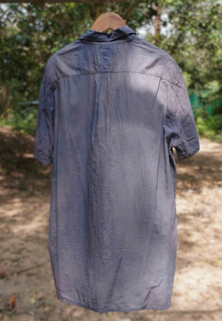 MADRAS SS SHIRT, PURPLE, COTTON