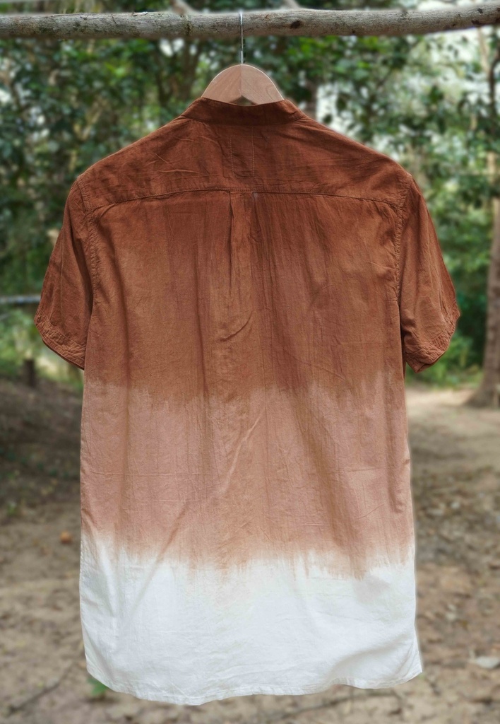 MAO SS SHIRT, BROWN, SHIBORI_OMBRE, COTTON