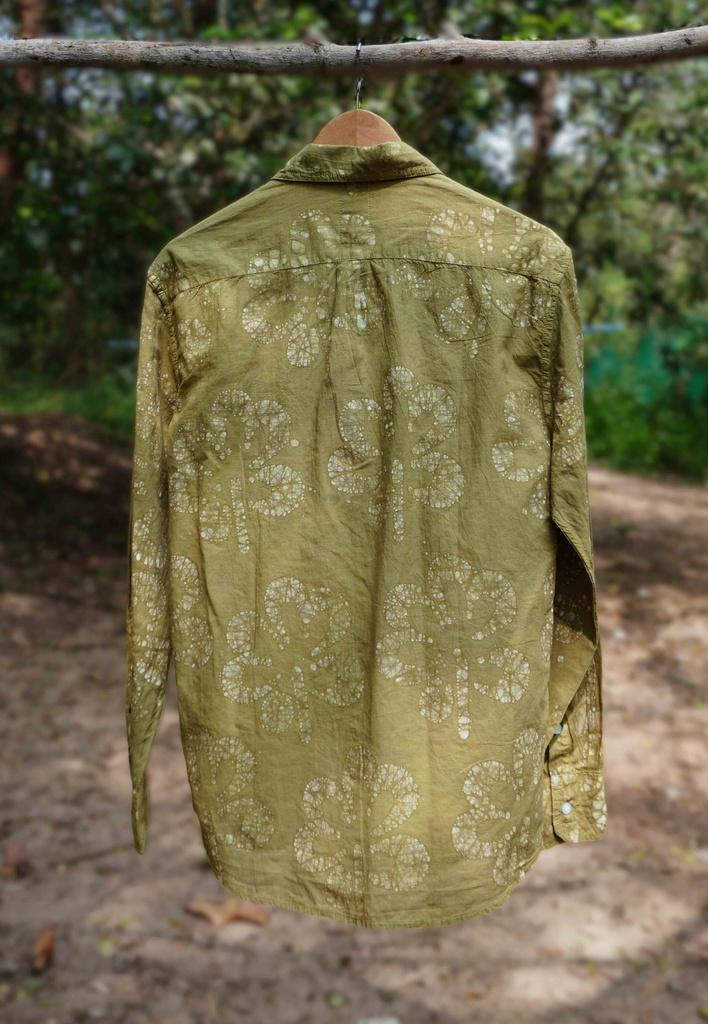 MADRAS LS SHIRT, SAGE, BATIK, COTTON