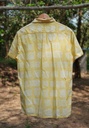 MADRAS SS SHIRT, YELLOW, BATIK SQUARES, COTTON
