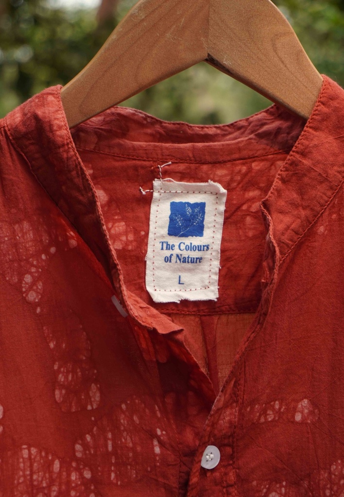 MAO LS SHIRT, RED, BATIK, COTTON