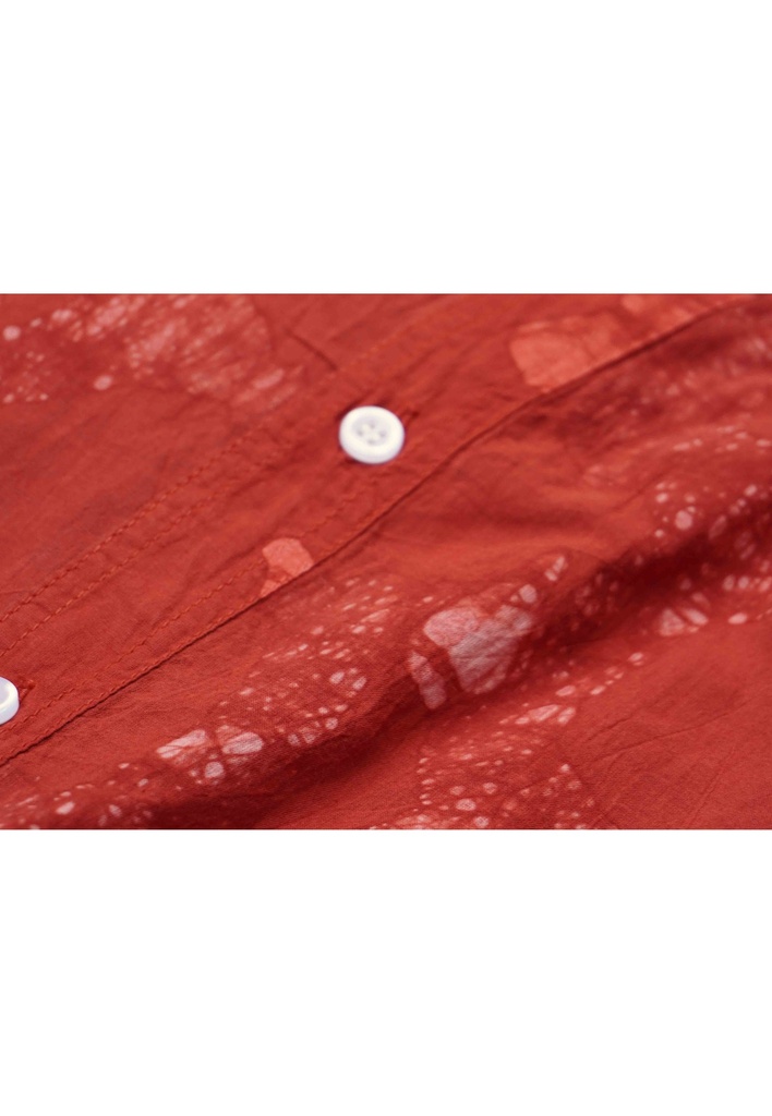 MAO LS SHIRT, RED, BATIK, COTTON