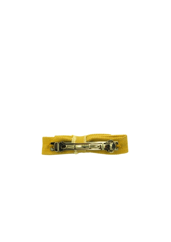 RIBBON HAIRCLIP, YELLOW, DENIM