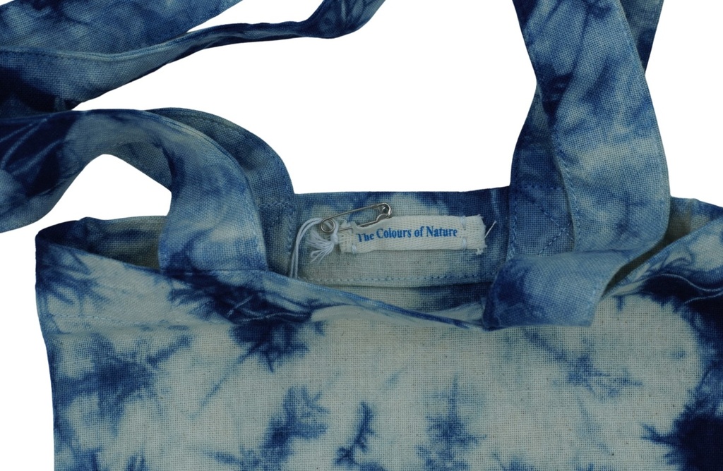 TOTE BAG, BLUE, SHIBORI CRUSHING, COTTON