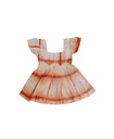 BABY PUFFY DRESS, PEACH, SHIBORI, COTTON