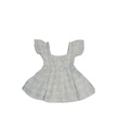 BABY PUFFY DRESS, BLUE, BATIK, COTTON