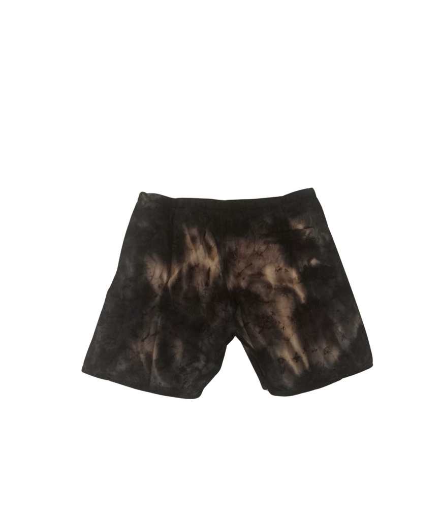 STRING SHORTS, BLACK, SHIBORI, COTTON
