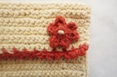 CROCHET POUCH, WHITE-RED, COTTON