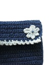 CROCHET POUCH, BLUE, COTTON