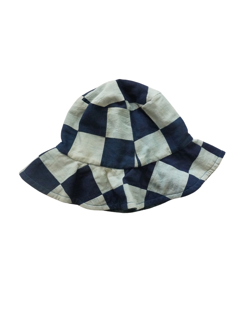 BUCKET HAT, BLUE, PATCHWORK, COTTON