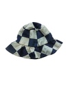 BUCKET HAT, BLUE, PATCHWORK, COTTON
