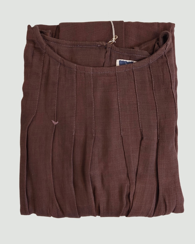 PLEATED DRESS, PURPLE C0200, PLAIN, COTTON