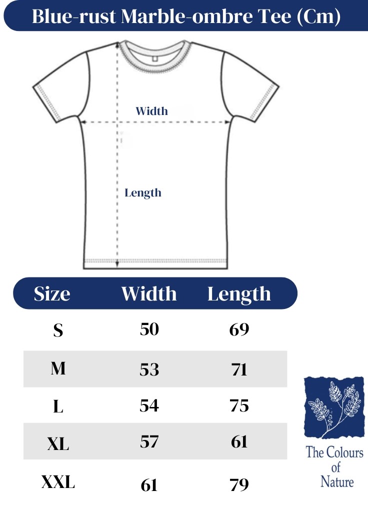 T-SHIRT, BLUE-RUST, MARBLE-OMBRE, COTTON
