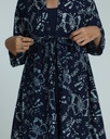 OVERCOAT SET DRESS, DARK BLUE, BATIK, COTTON