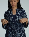 OVERCOAT SET DRESS, DARK BLUE, BATIK, COTTON