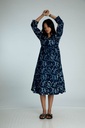 OVERCOAT SET DRESS, DARK BLUE, BATIK, COTTON