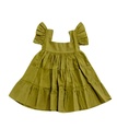 BABY PAA DRESS, GREEN, COTTON