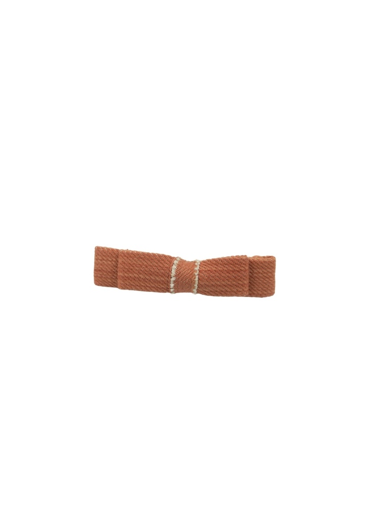 RIBBON HAIRCLIP, ORANGE, DENIM