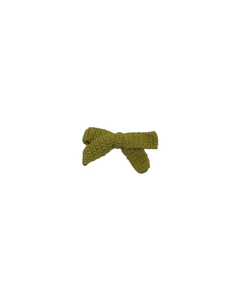 CROCHET HAIRCLIP, TIE, YELLOW