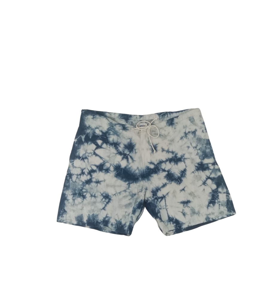 STRING SHORTS, BLUE, SHIBORI, COTTON