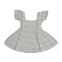 BABY PUFFY DRESS, BLUE, BATIK, COTTON