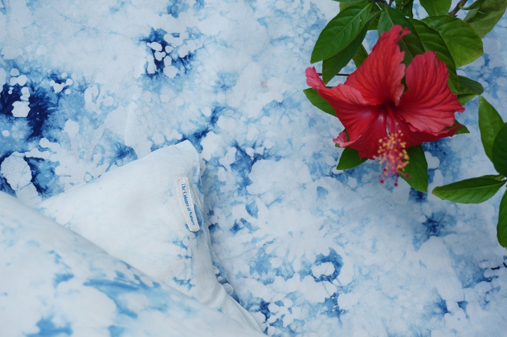 DOUBLE BEDSHEET, LIGHT BLUE, BATIK CLOUDY SKY, COTTON