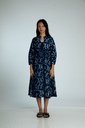 OVERCOAT SET DRESS, DARK BLUE, BATIK, COTTON
