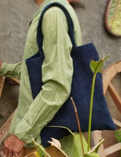 [BAG-TOT-BL-NON-COR/0S] TOTE BAG, BLUE, CORDUROY