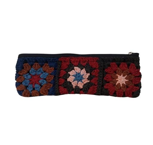 [POU-3_CRO-COT/0S] 3-CROCHET PENCIL POUCH, COTTON