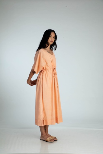 [KAF-MAX-PK-NON-COT/0S] MAXI STRING KAFTAN, PINK, COTTON
